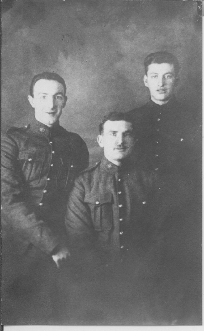 Left to Right: John Taylor Dewar, Unidentified Soldier, Willam Robb Dewar