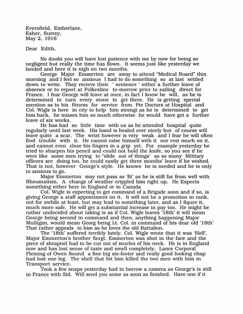 JPEG of Letter by Major Nelson to Edna.