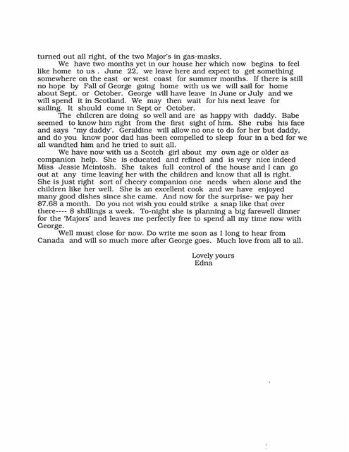 Page 2 of Letter by Mrs. Edna Nelson to her family in Canada.