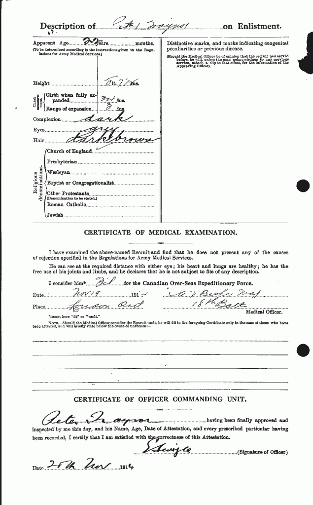 Traynor, Peter: Service no. 54054 atteastion page 2