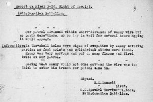 Report of action by Lieutenant Dunnett.