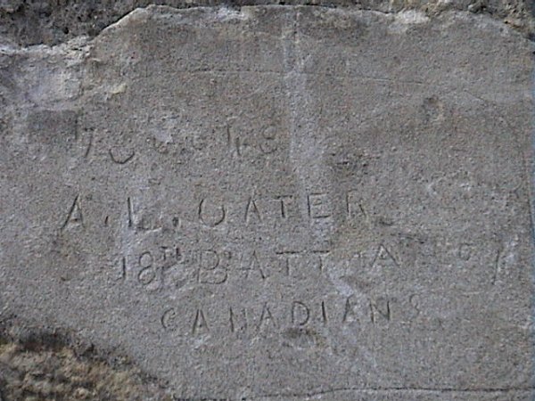 Inscription – Inscription on the wall of Bouvigny-Boyeffles north east of Arras, France. This was a Hospital and military camp in 1914 -18. Source: CVWM page.