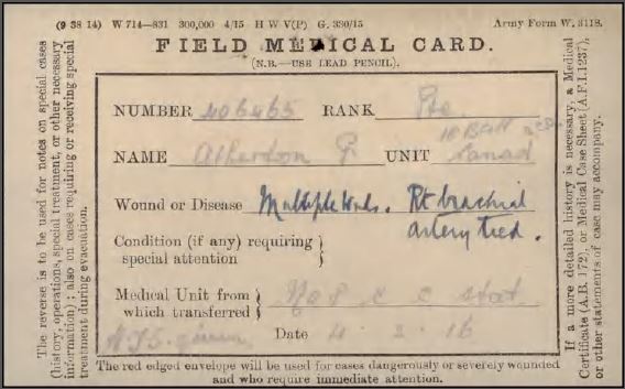 Field Medical Card Page 1