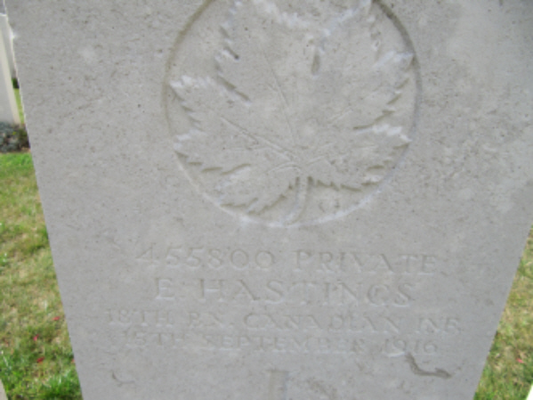 Grave marker – Photo courtesy Keith Boswell, England. Source: CVWM