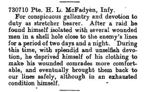 The London Gazette Publication date:19 October 1917 Supplement:30346 Page:10869