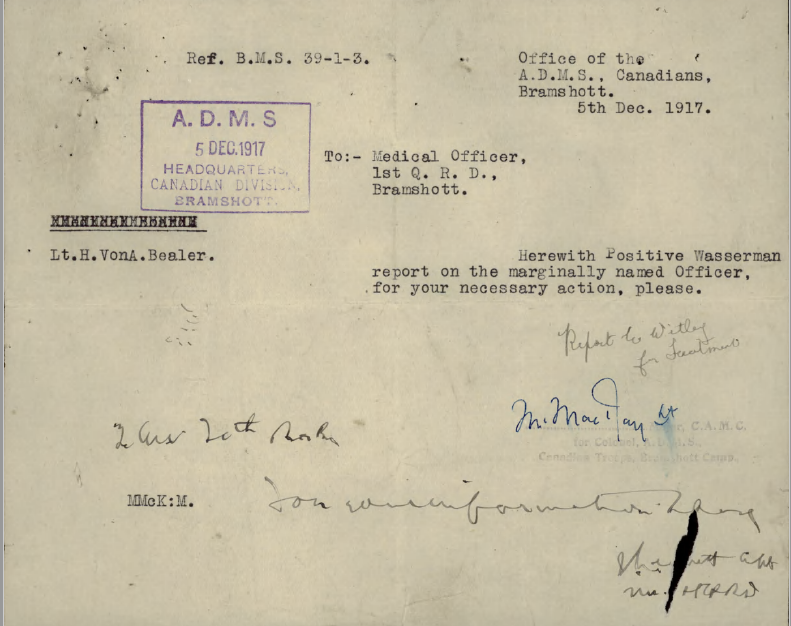 Positive Wasserman Test Letter Bealer