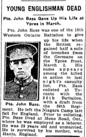 Newspaper Clipping – From the Toronto Star. Submitted for the project, Operation: Picture Me. Source: CVWM