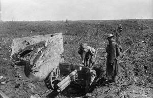 A German Whiz-bang captured by Canadians at Thelus, Vimy Ridge, April, 1917. Canada. Dept. of National Defence, Library and Archvies Canada. Could this be one of the pieces of artillery captures by a battalion of the 4th C.I.B.