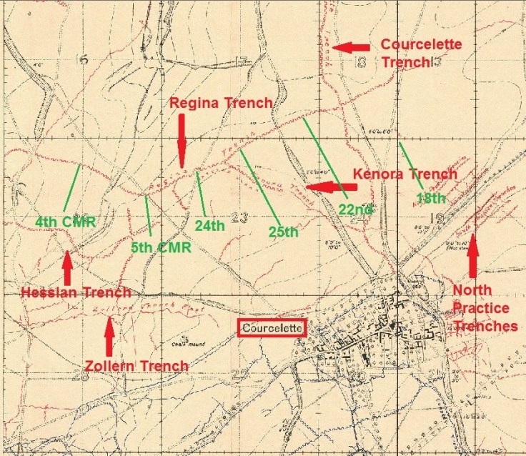 More detailed map showing Battalion position in relation to other units.