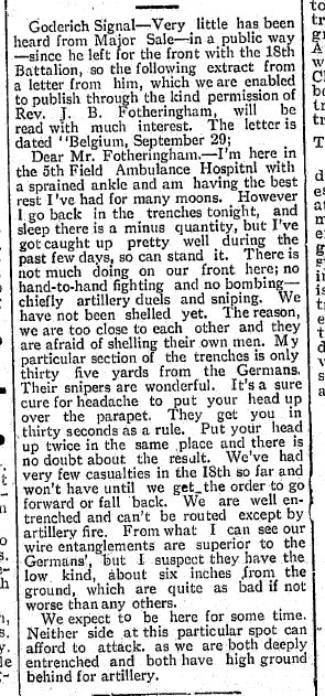 Letter from the Front from Sale