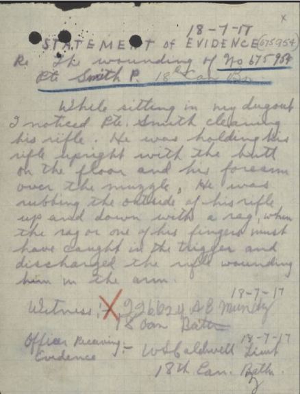 Smith Percy Statement of Evidence by A B Mundy reg no 226624