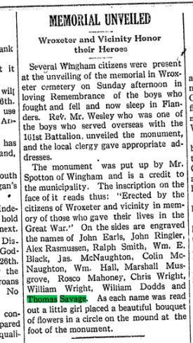 The Wingham Advance August 25 1921 Page 1