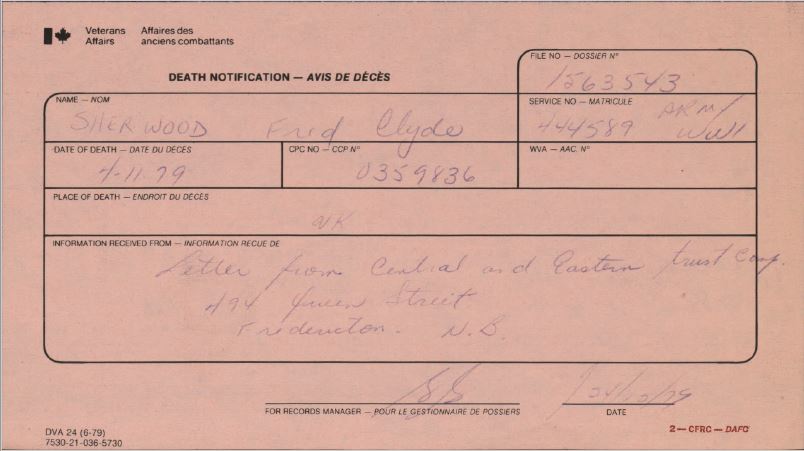 Veteran Affairs Death Notification