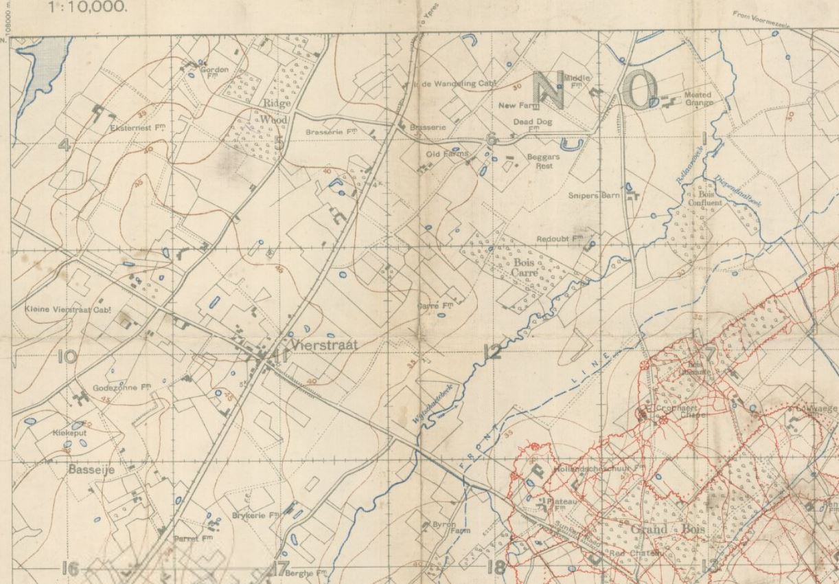 Screen Shot of Map re Vierstraat 1916