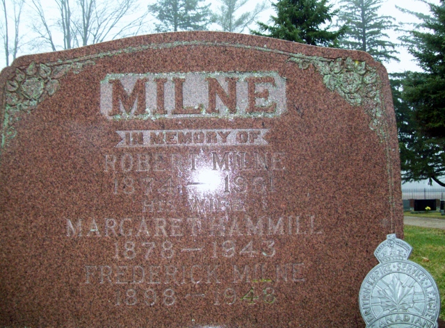 928768 MILNE, Frederick 1898 - 1948 Elora Municipal Cemetery