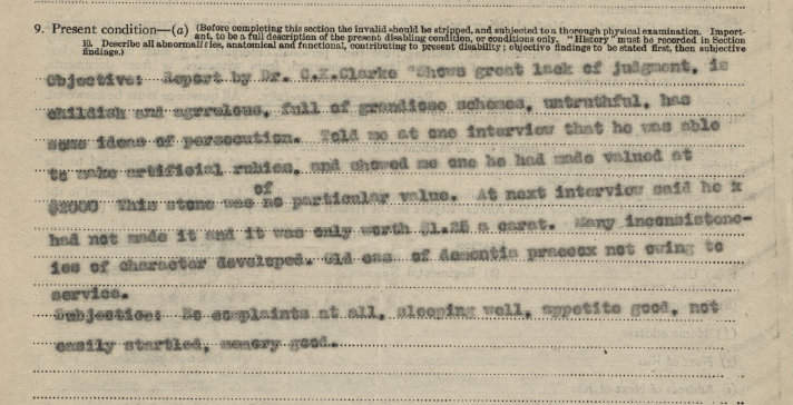 Portion of medical report Rubies