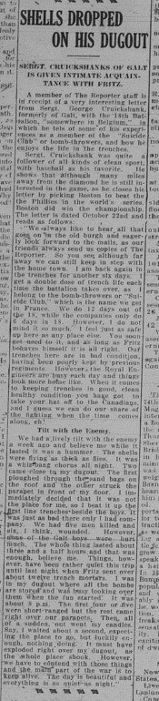 GDR November 9 1915 Page 7 Shells Dropped on His Dugout