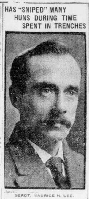 London Advertiser. November 23 1916 Page 1 Has Sniped Many Huns During Time Spent in Trenches