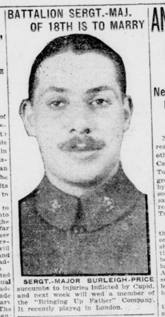 Battalion Sergt Maj of 18th is to Marry London Advertiser March 26 1915 Page 3