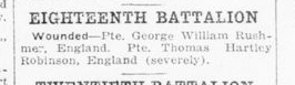 Casualties 18th Battalin London Advertiser October 12 1915 Page 12