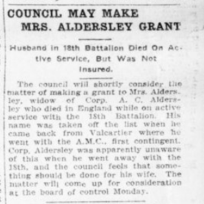 Council May Make Mrs Aldersley Grant London Advertiser December 6 1915 Page 3
