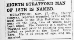 Eight Stratford Man of 18th is Named London Advertiser November 18 1915 Page 9