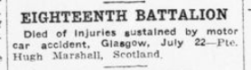 Eighteenth Battalion Casualty List Advertiser July 29 1915 Page 12