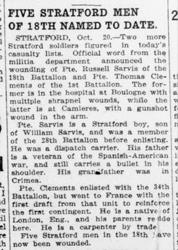 Five Stratford Men of 18th Named to Date London Advertiser October 21 1915 Page 5