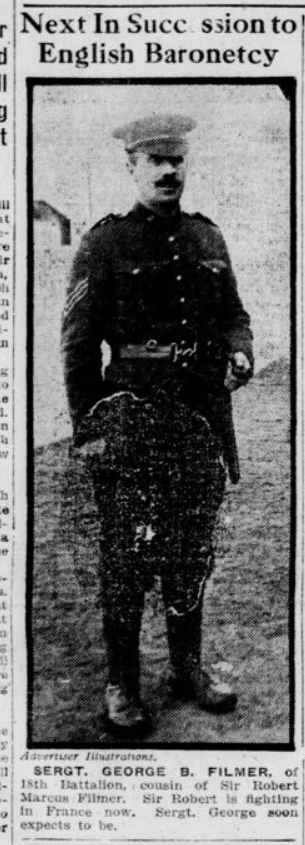 Next in Succession for English Baronetcy London Advertiser March 10 1915 Page 1