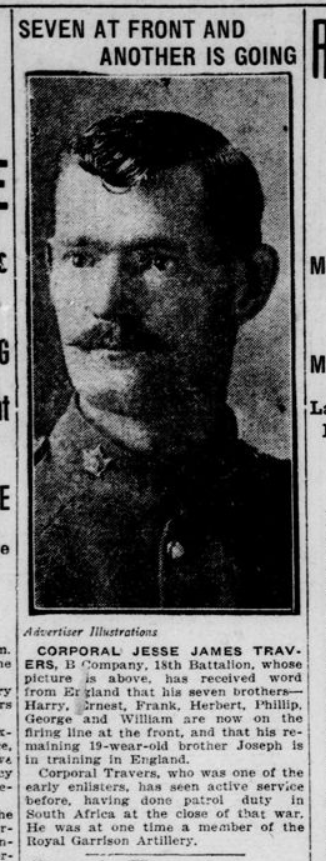 Seven At Front and Another is Going London Advertiser April 15 1915 Page 1