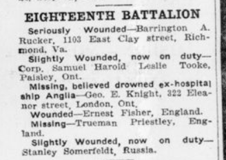 Casualties London Advertiser November 24 1915 Page 5