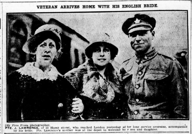 Veteran Arrives Home With His English Bride London Free Press May 26 1919 Page 2