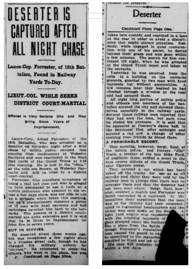 Alfred Forrester Desertion 1
