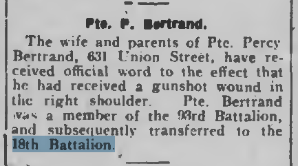 Pte P Betrand P E March 23 1917 Page 1